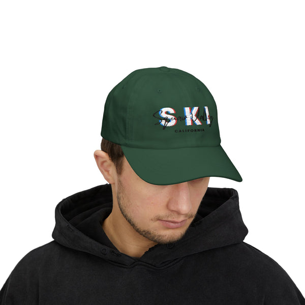 Ski Squaw Valley California - Embroidered Skiing Baseball Hat