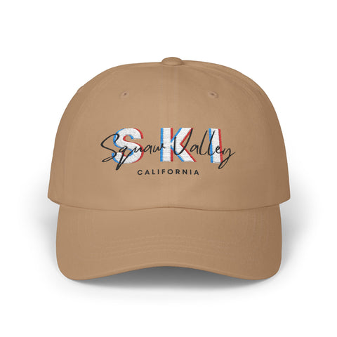 Ski Squaw Valley California - Embroidered Skiing Baseball Hat