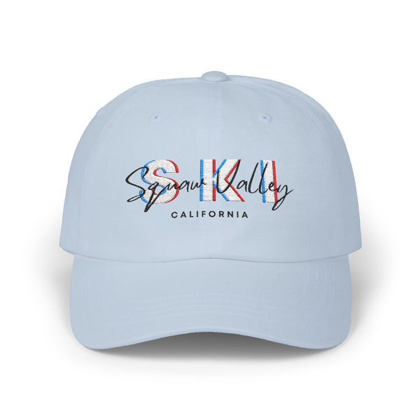 Ski Squaw Valley California - Embroidered Skiing Baseball Hat