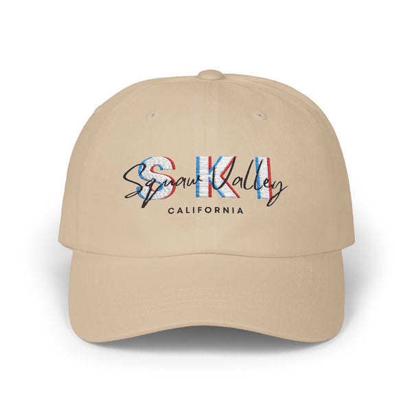 Ski Squaw Valley California - Embroidered Skiing Baseball Hat