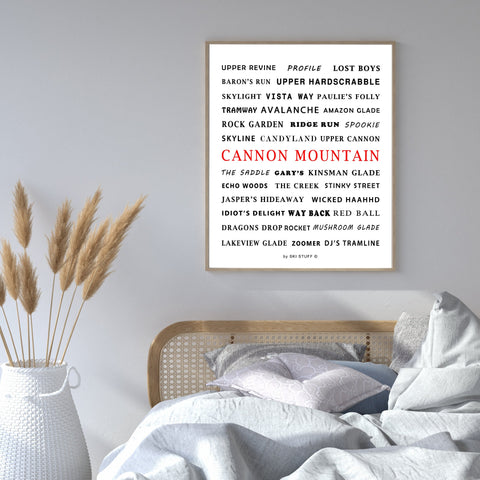 Cannon Mountain NH Ski Resort Trail Names - Digital Download