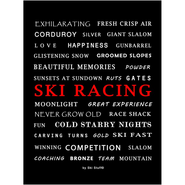 Ski Racing Black - Art Print