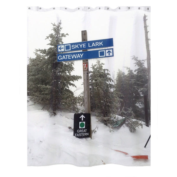 Ski Trail Sign - Shower Curtain