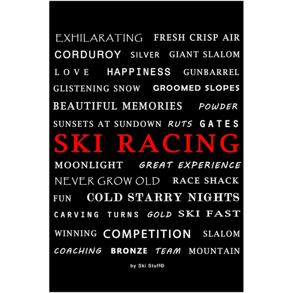 Ski Racing Black - Art Print