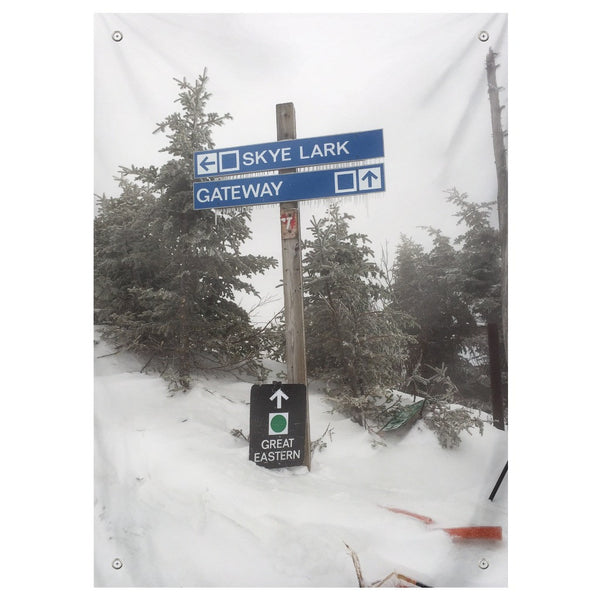 Ski Trail Sign - Wall Tapestry