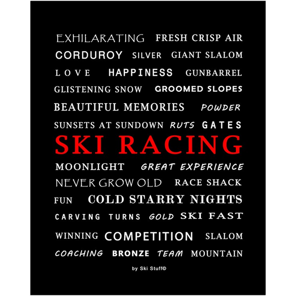 Ski Racing Black - Art Print