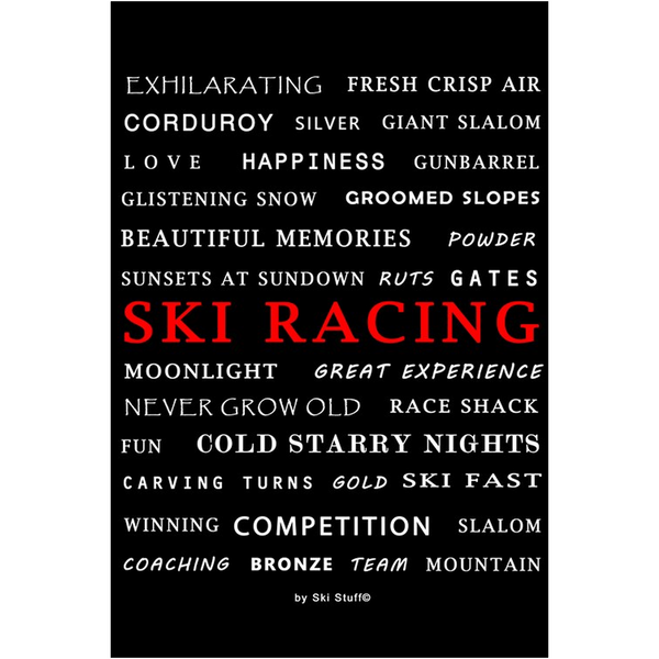 Ski Racing Black - Art Print